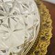 Cut crystal ceiling light with a brass frame