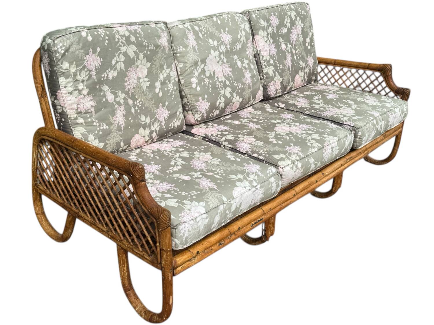 Rattan sofa and armchair from the 70s Italy