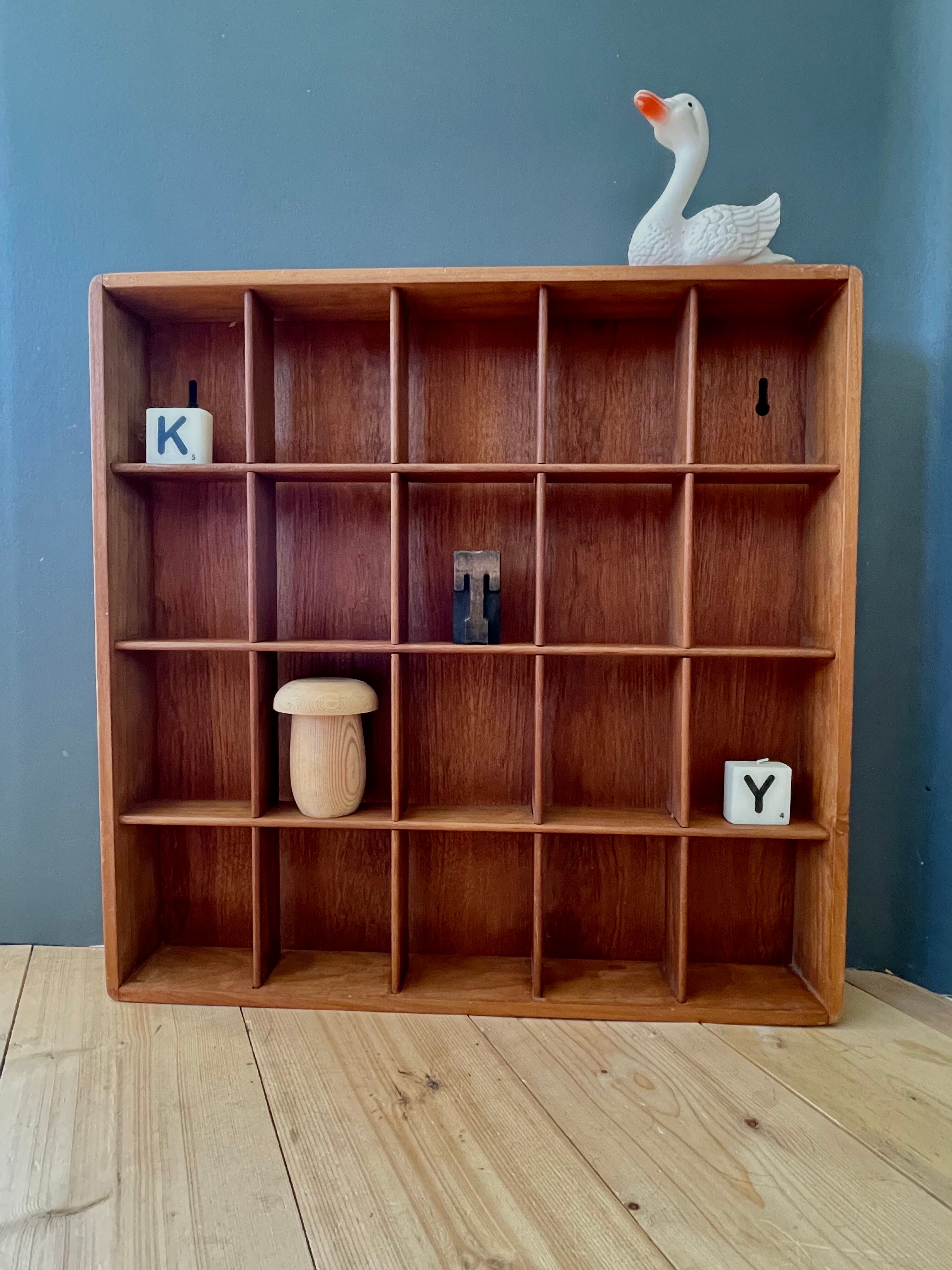 Scandinavian teak locker shelf