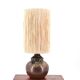 Puisaye stoneware lamp, raffia lampshade, 70s