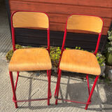 2 chaises hautes industrielles, années 80