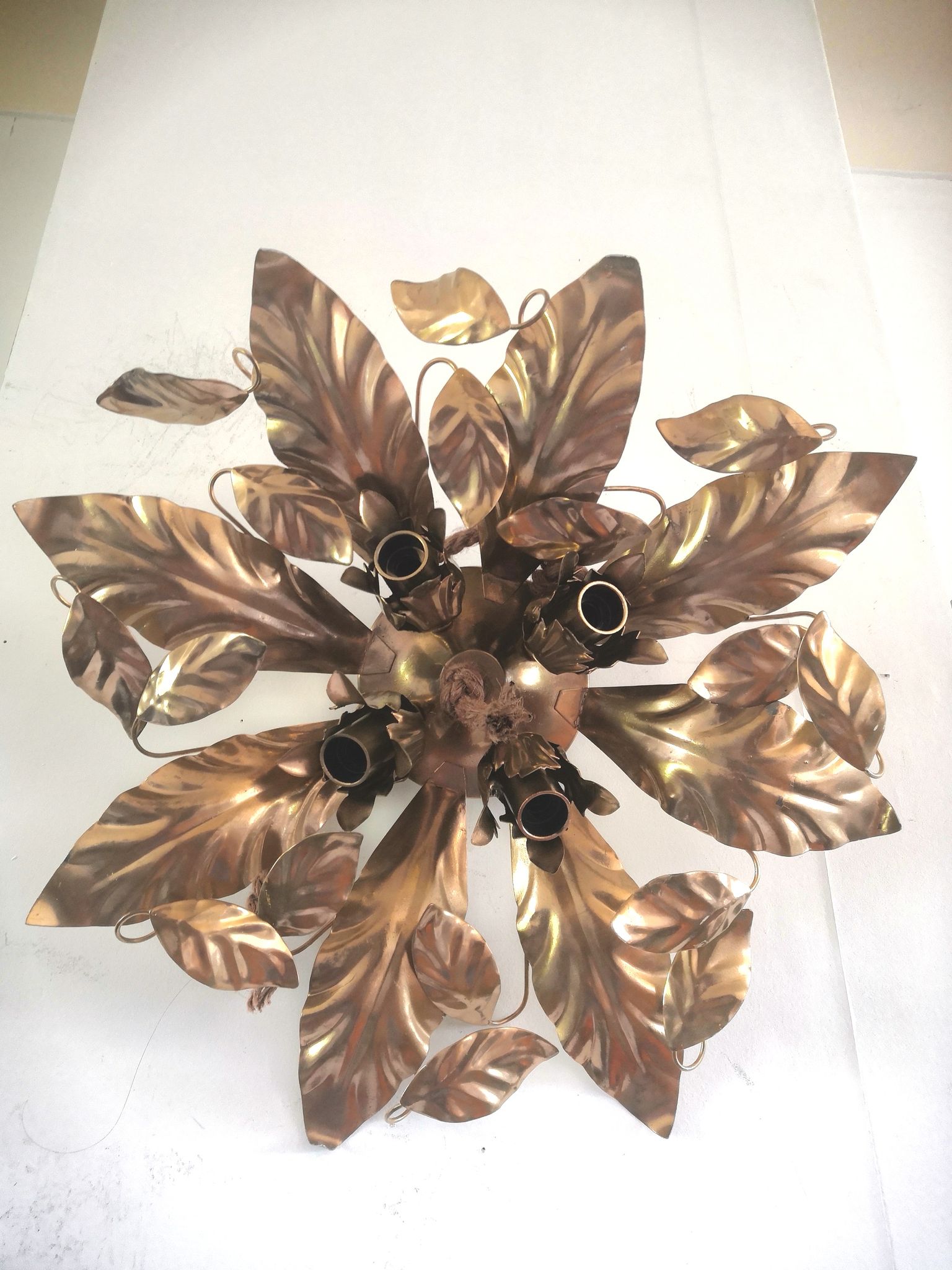 Floral metal ceiling lamp design MM Lampadari 70s