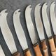 Set of 12 vintage knives bamboo handle cutlery b.j.b in their case