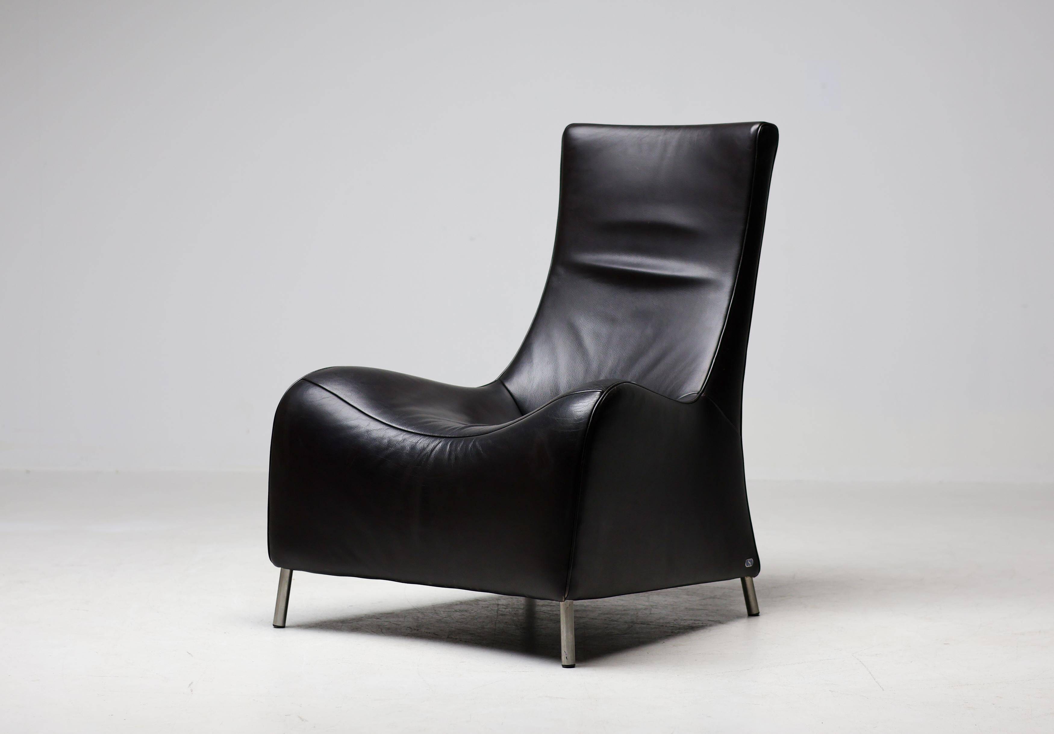 De Sede DS-264 Lounge Chair by Mathias Hoffmann, Swiss Leather Design