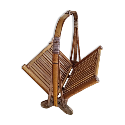 Porte revue bambou vintage seventies pliable