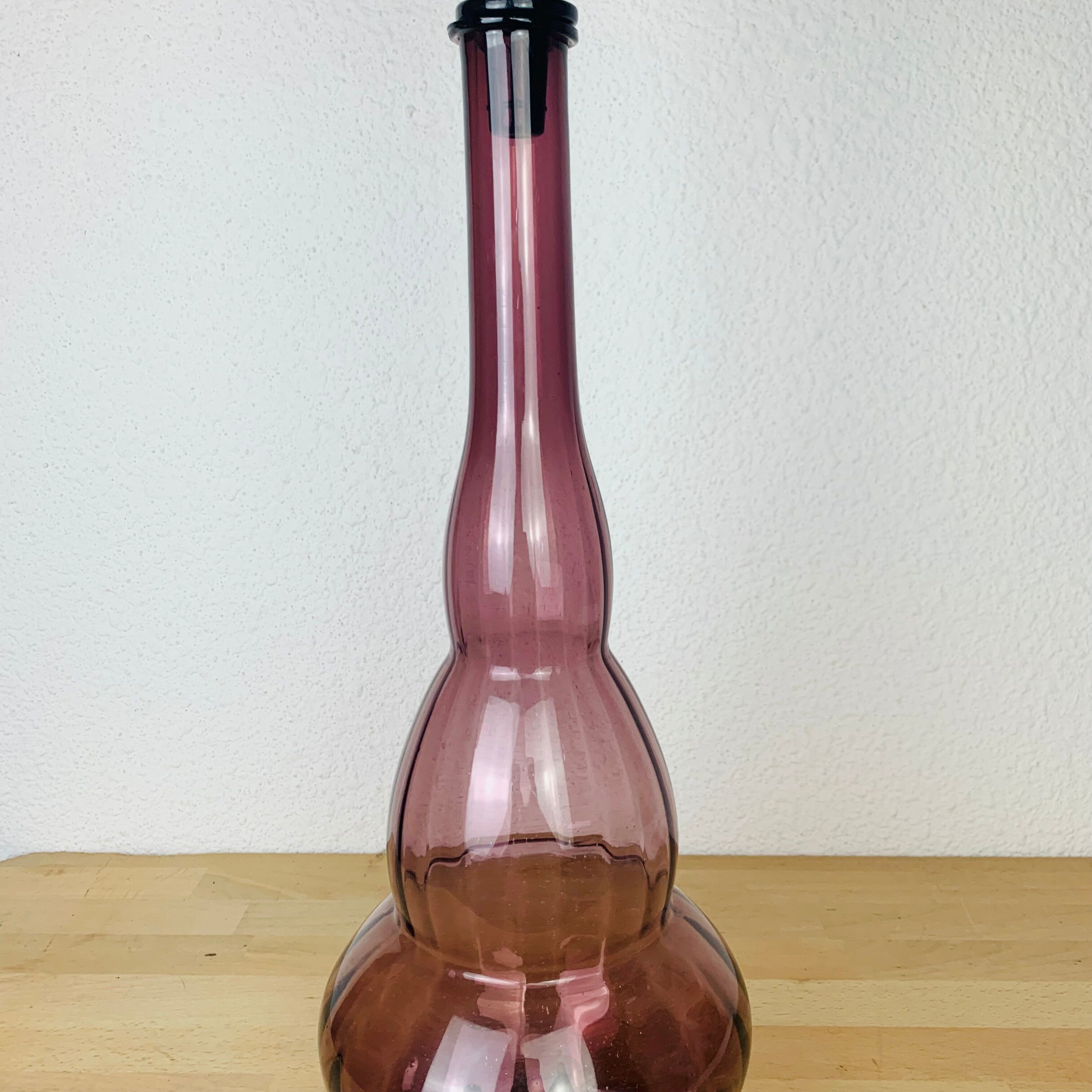 2 Italian Empoli decanters 66 cm mouth-blown glass