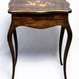 Napoleon III style floral marquetry work table / hairdresser's table.