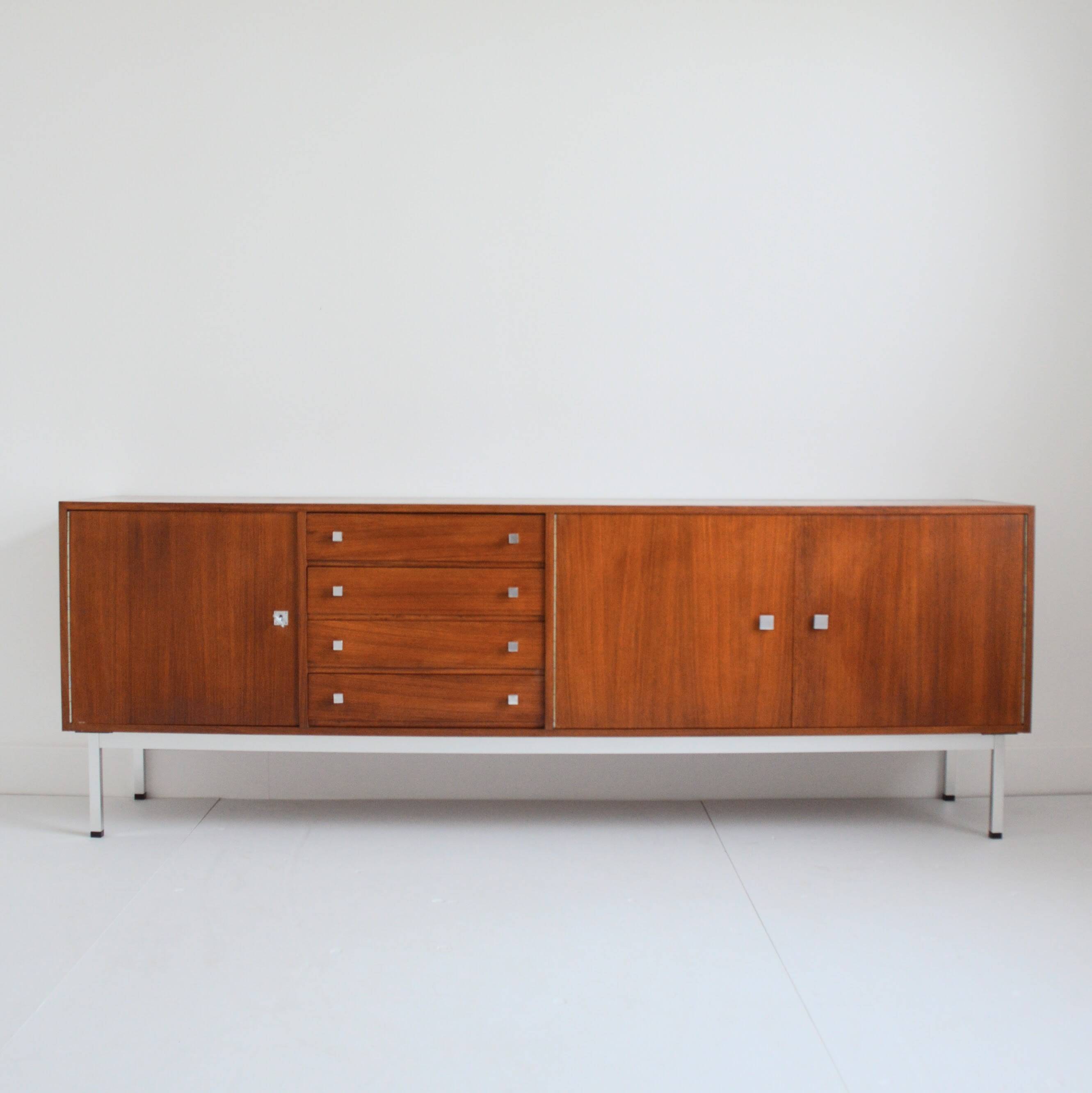 Superb teak and chrome sideboard 1960 vintage Belgium