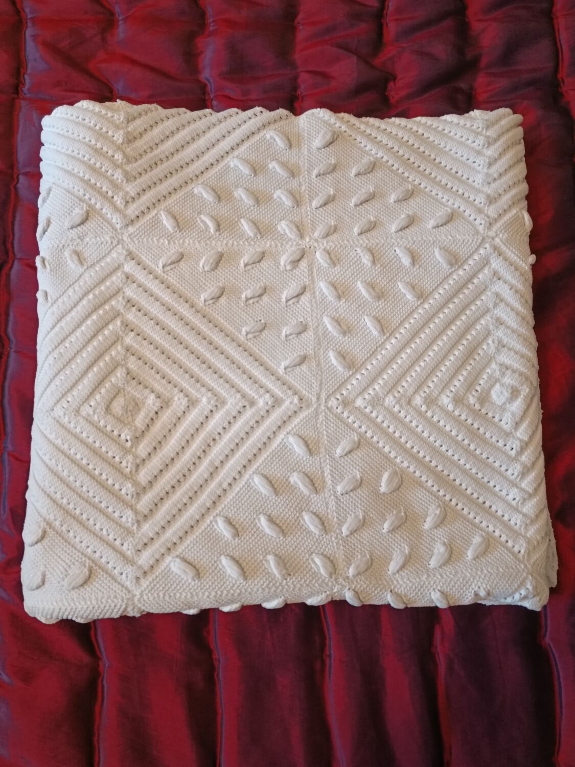 Bedspread or knitted plaid - cotton