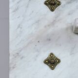 Antique wash stand in brass and marble, circa 1880