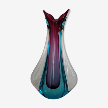 Vase en verre de Murano des années 60