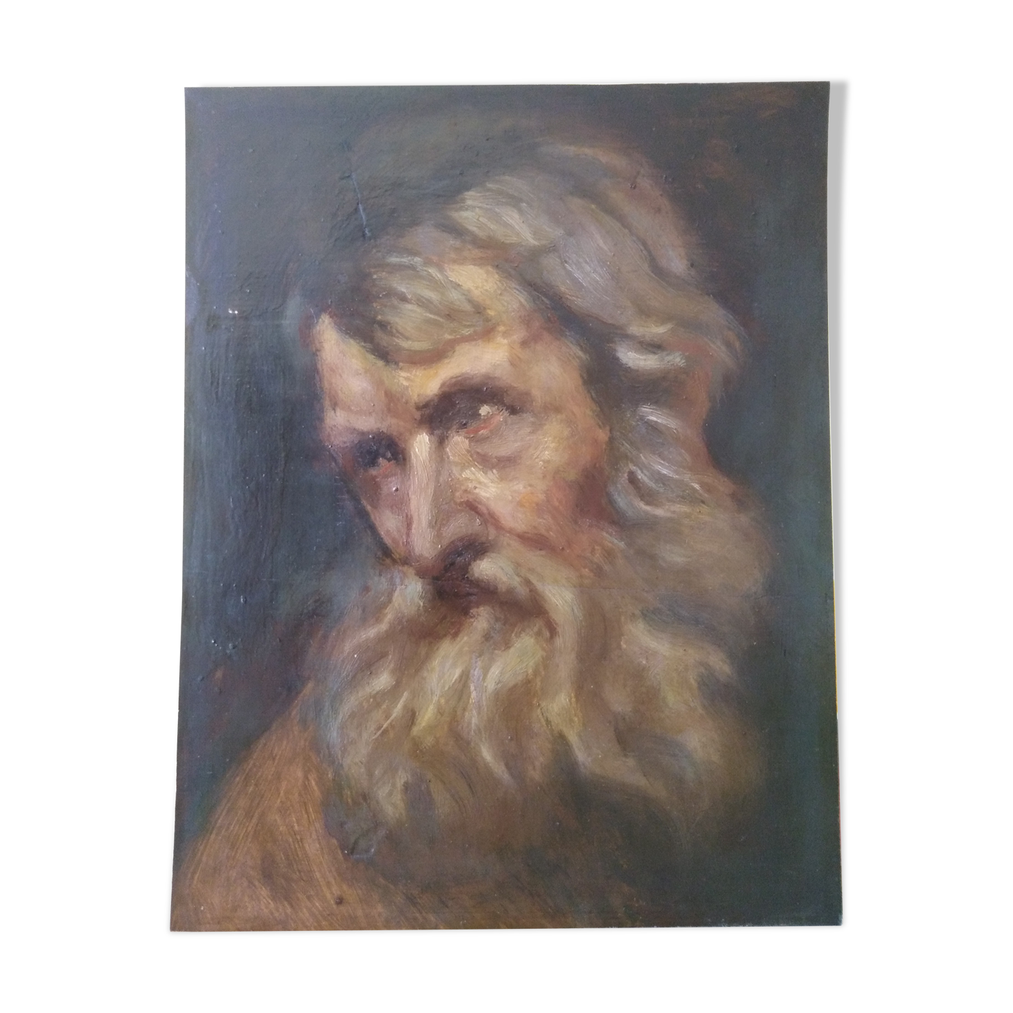 Oil on Panel portrait 1861 Spanish School