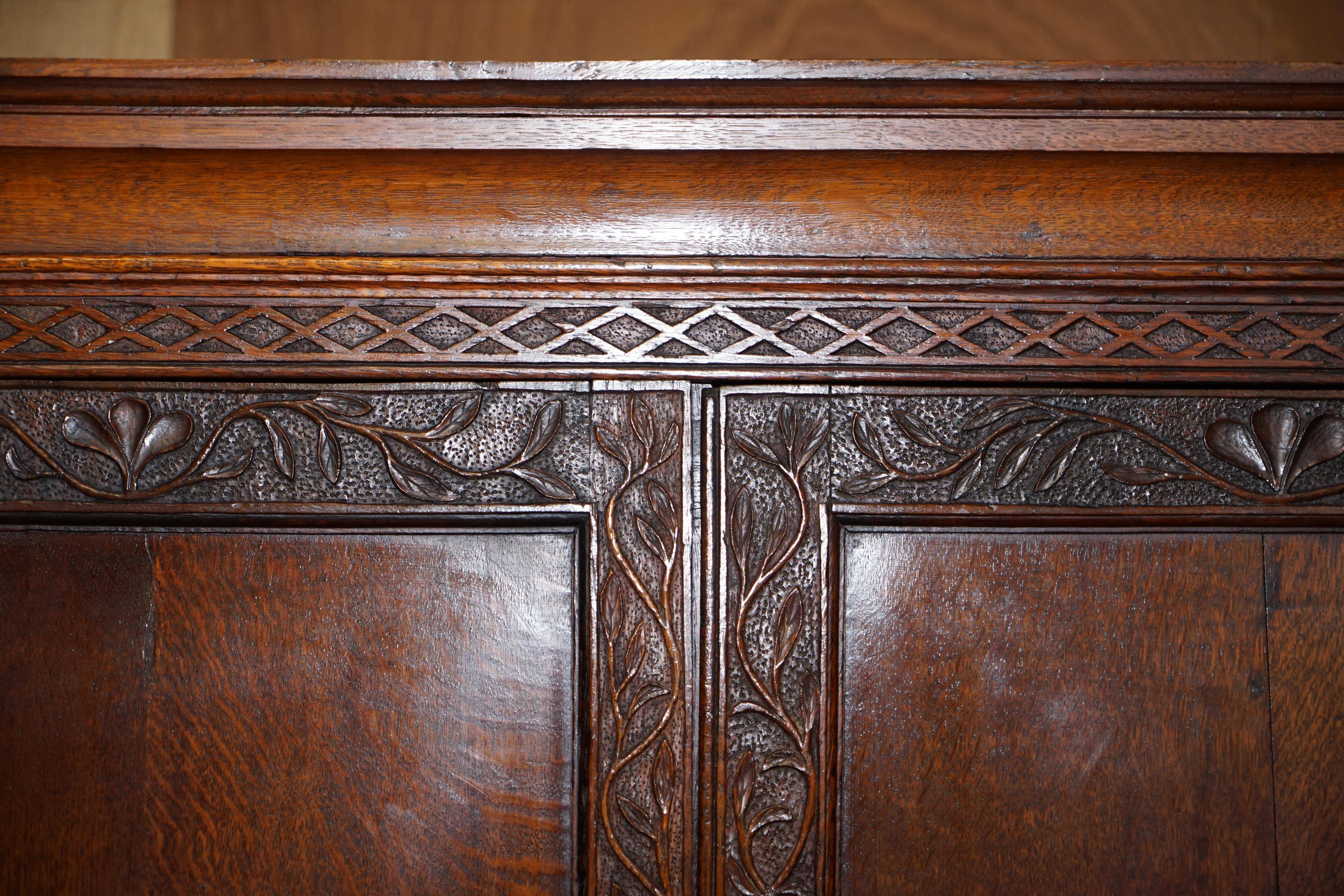 George III oak secretary bookcase circa 1760, Thomas Chippendale style.