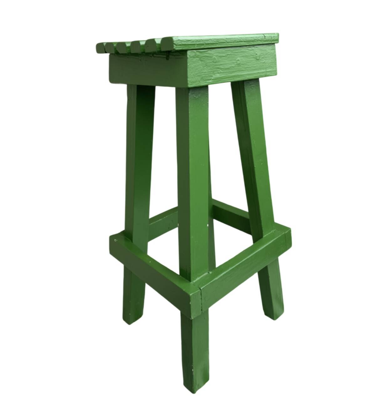 Painted wooden stool