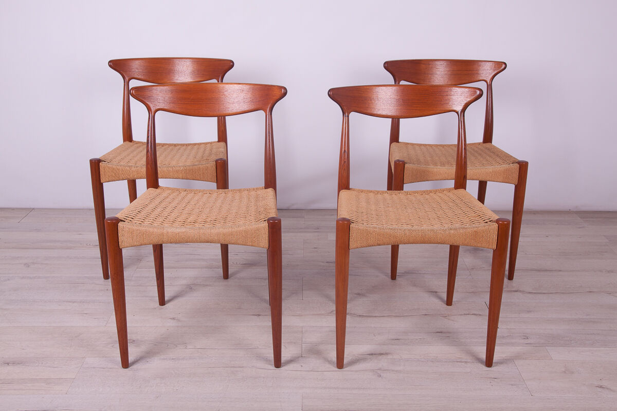 Danish Dining Chairs by Arne Hovmand-Olsen for Mogens Kold, 1960s, Set of 4