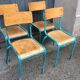 4 chaises industrielle école vintage