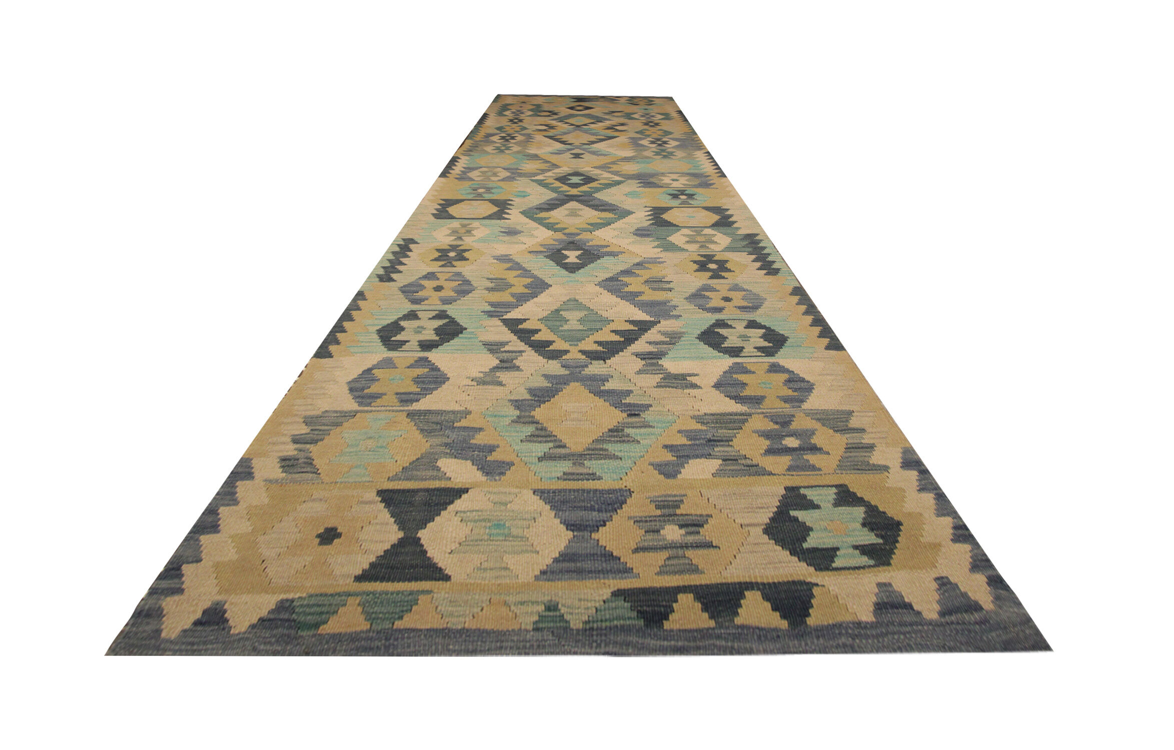 Traditional hand woven kilim runner rug 87x300cm