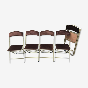 Six vintage folding chairs