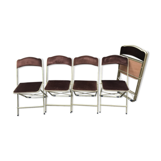 Six vintage folding chairs
