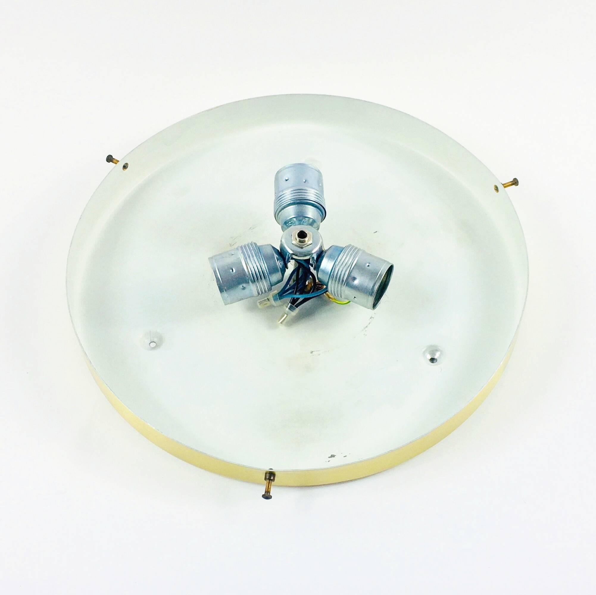 Pair of Large Murano Ice Glass Ceiling Lights from Doria Leuchten, Germany, 1960s