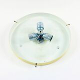 Pair of Large Murano Ice Glass Ceiling Lights from Doria Leuchten, Germany, 1960s