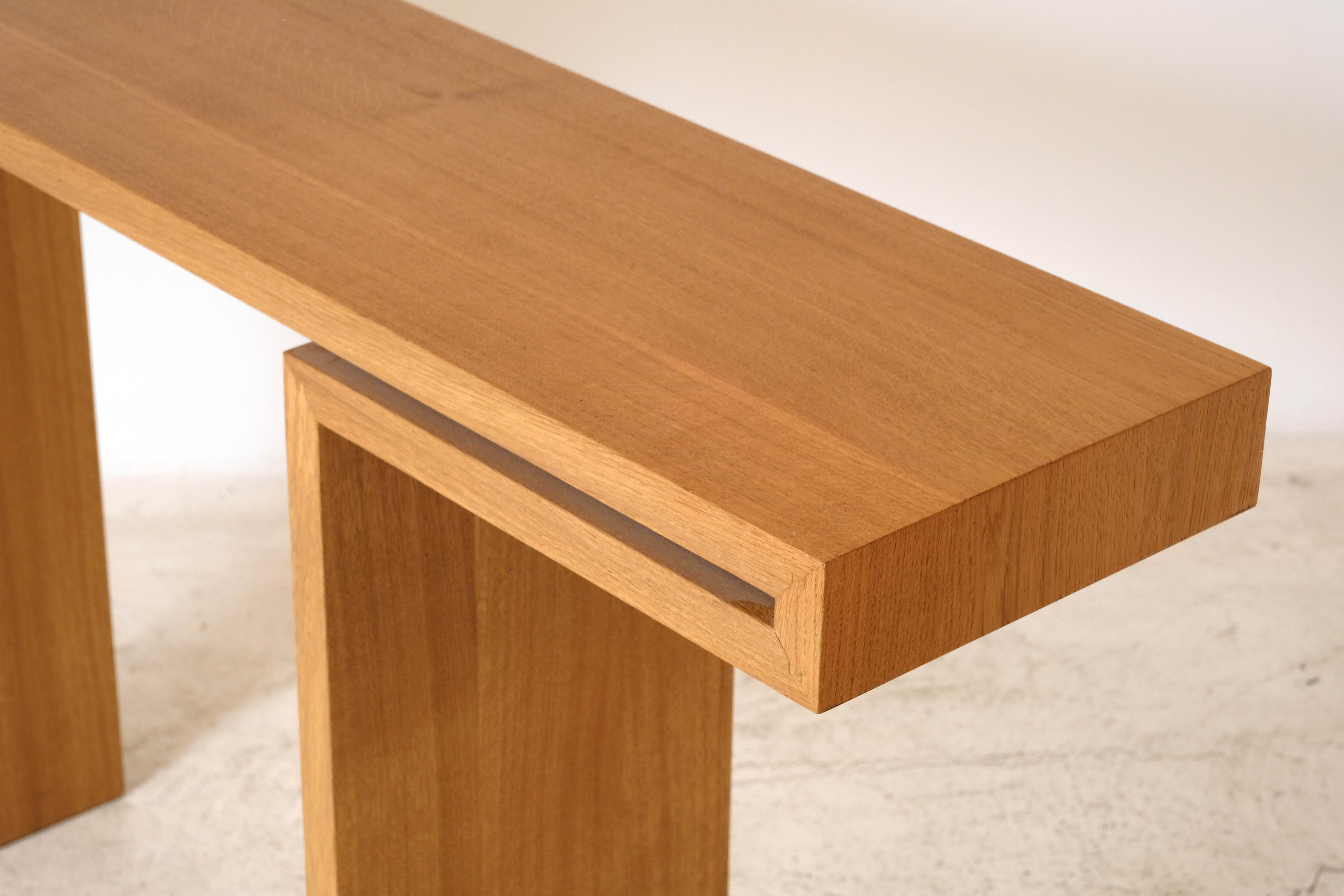 Modern solid oak wall console