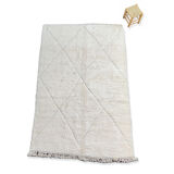 Large Berber carpet white diamond 200x320 cm