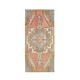 Vintage Turkish Oushak Handmade Wool Cotton Red Runner Rug 99x210