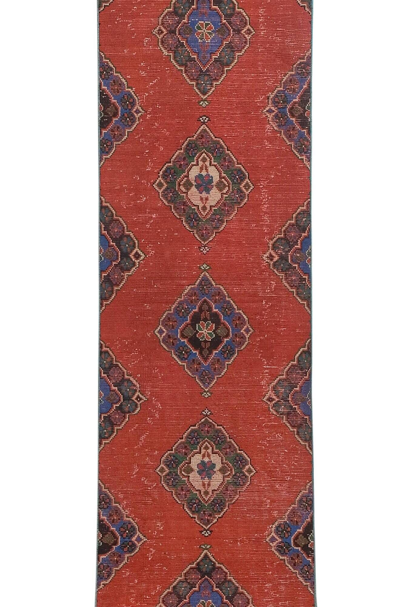 Vintage Turkish hallway rug 91x660 cm