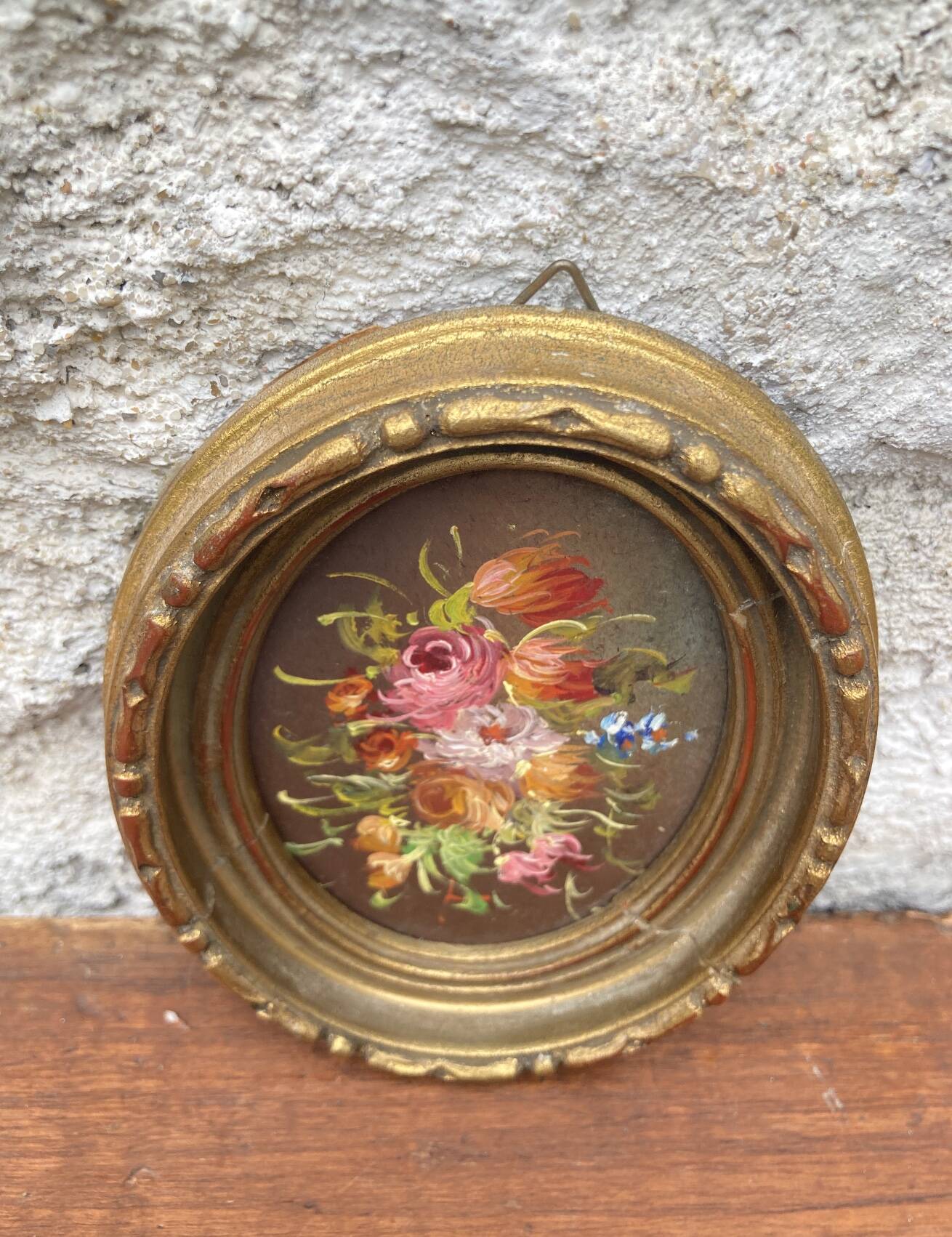 Small vintage flower painting