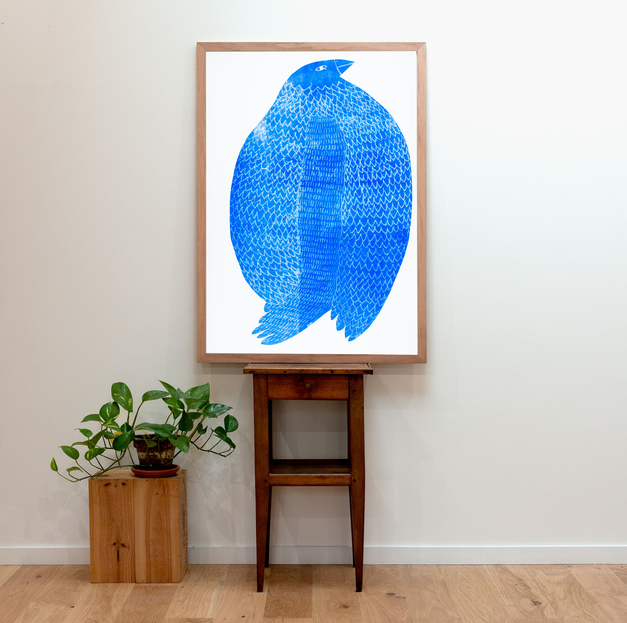 The smile of the robin, monotype 70 x 100 cm