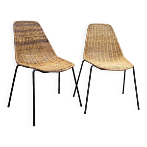 Chaises Basket en Osier - 1950s
