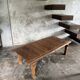 Large upcycled golden teak coffee table L1m60 W70 H45