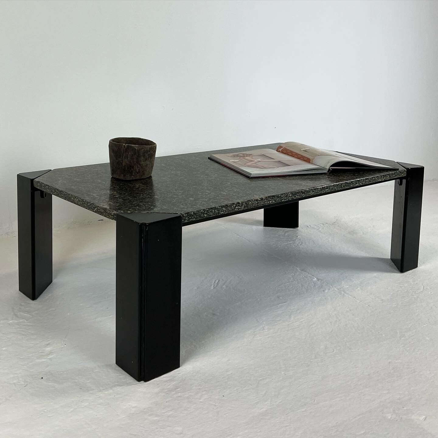 Coffee table, 80s in green marble