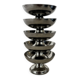Set of 5 stainless steel bowls