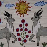 Hand-knotted rug, vintage Turkish rug 50x147 cm