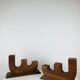 Pair of brutalist wooden candlesticks, 1960s