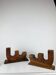 Pair of brutalist wooden candlesticks, 1960s