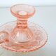 Cellar rat candle holder, pink glass