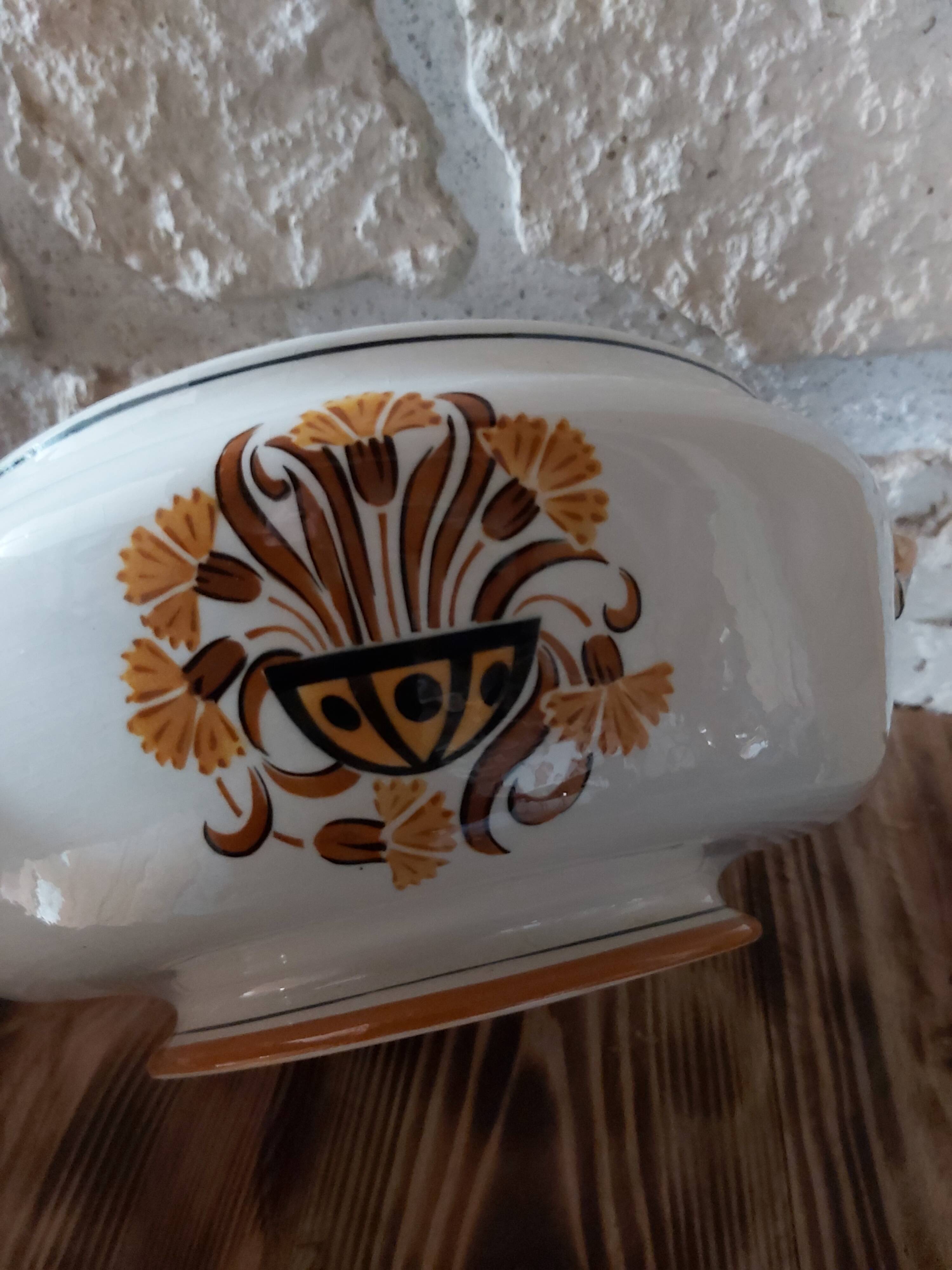 Fruit basket Creil and Montereau pattern Carnations