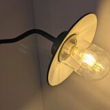 Antique wall light – Swan neck – Green enamelled sheet metal