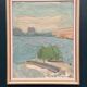 Original Swedish Oil on Canvas – "Coastal Landscape" by Erik Birger Gustavsson – Signed – Dated 1981 – Vintage and Framed – 41 × 33 cm (16.1 × 13 inches)