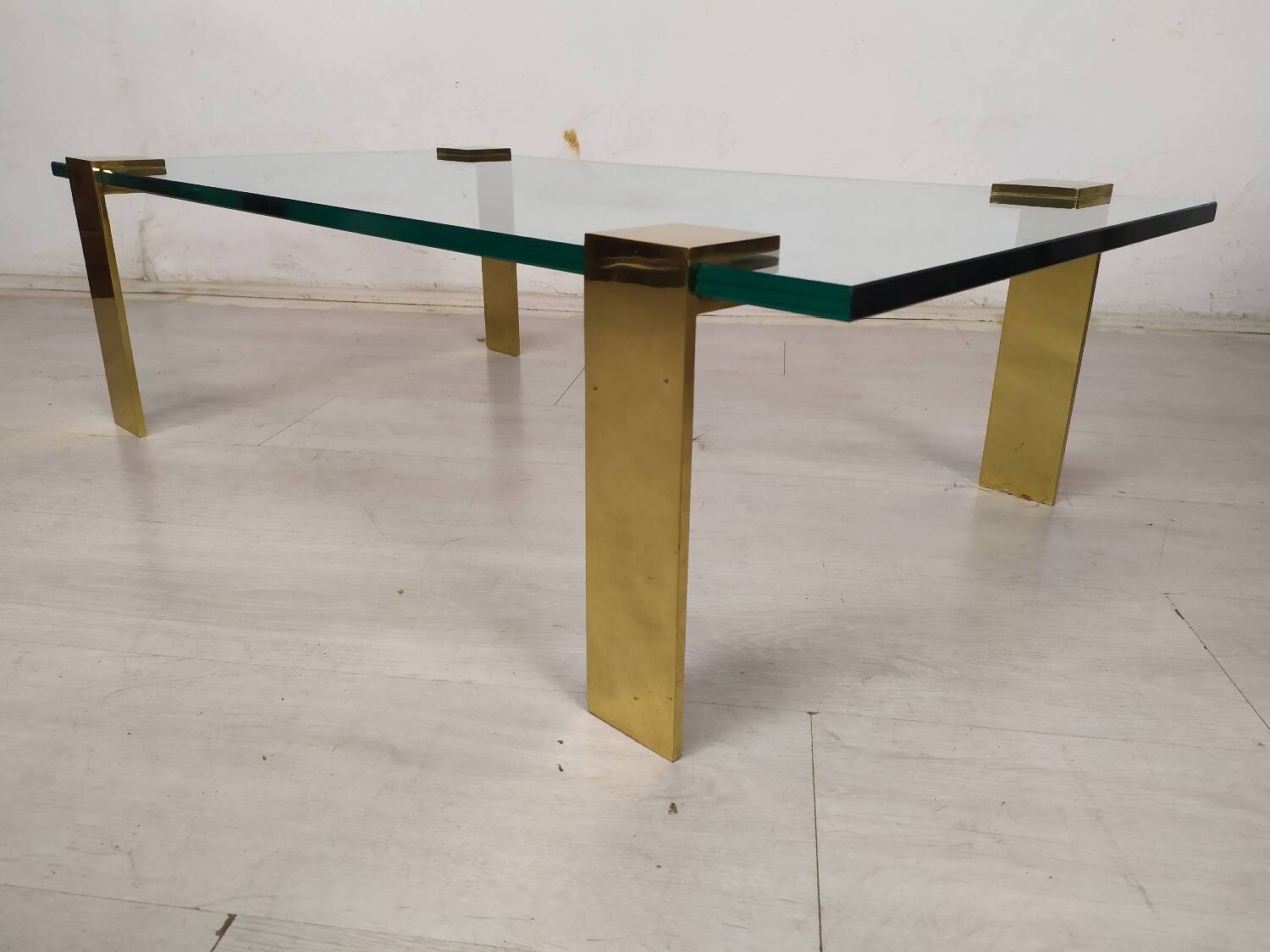 Coffee table glass brass gold
