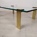 Table basse verre laiton doré