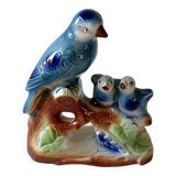 Vintage kitsch iridescent porcelain bird statuette