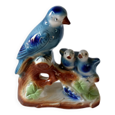 Vintage kitsch iridescent porcelain bird statuette