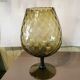 Vase tulipe vintage verre ambré