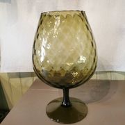 Vase tulipe vintage verre ambré