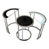 Trio of 70s chrome consoles