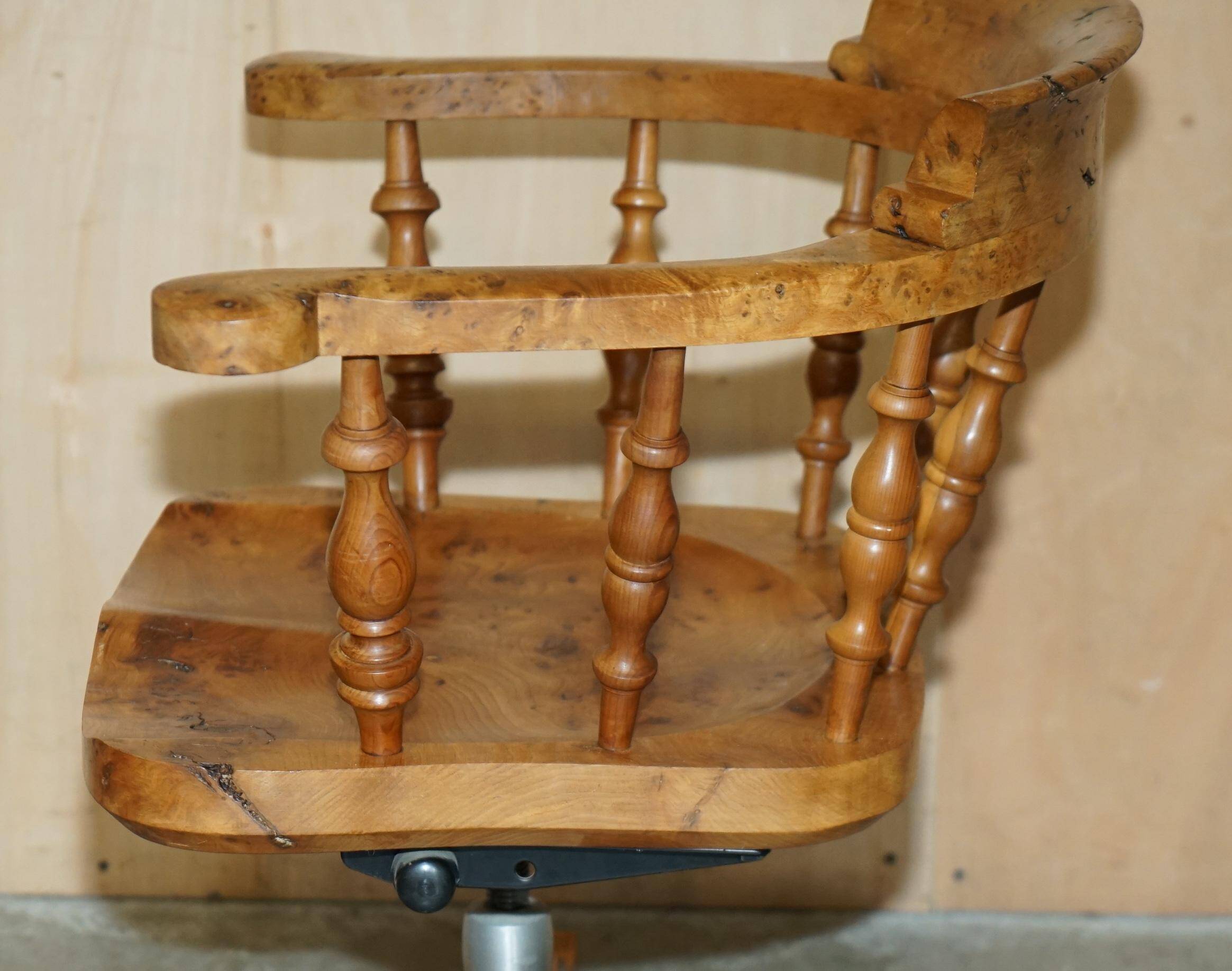Chaise de bureau pivotante en bois d'if burr - Windsor swivel